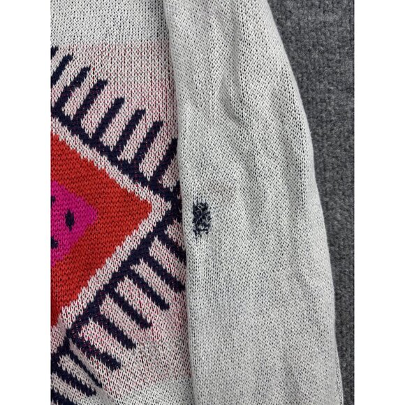 Billabong Sweater Cardigan Womens Medium Cream Pink Shawl Collar Aztec Geometric - Picture 5 of 8